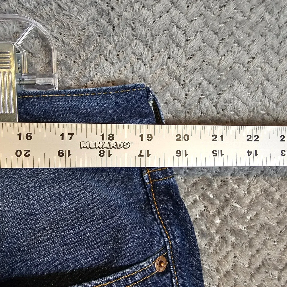 Gap 1969‎ Mens Boot Rockaway Jeans 38x30 Blue Raw Hem Frayed Denim 350476-00